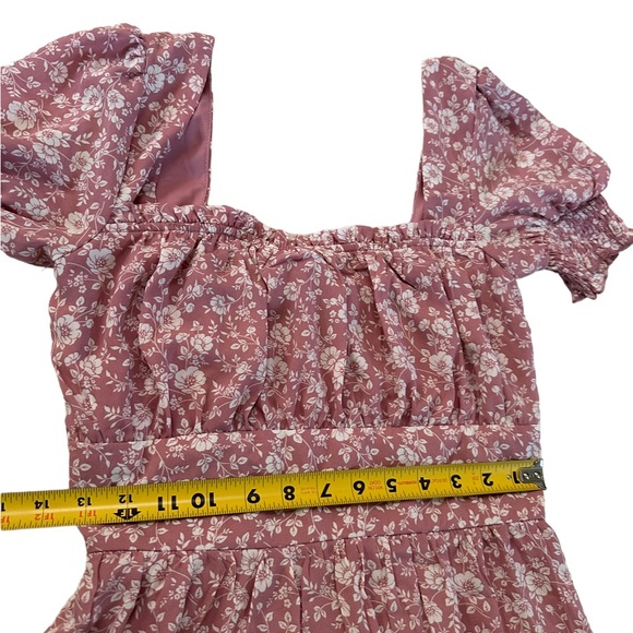 Trixxi Floral Smocked Sleeve Mini Dress Size Small - Picture 12 of 16
